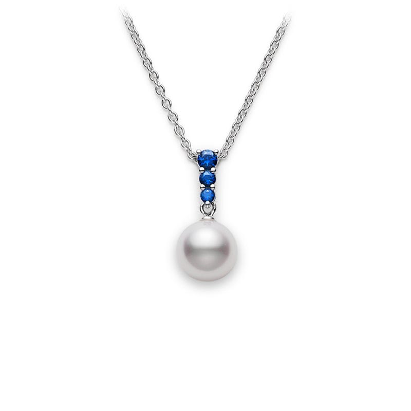 Mikimoto pearl hot sale and sapphire necklace